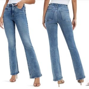 Good American High Waisted Bootcut Jeans size 6/28 Indigo - VEUC worn once